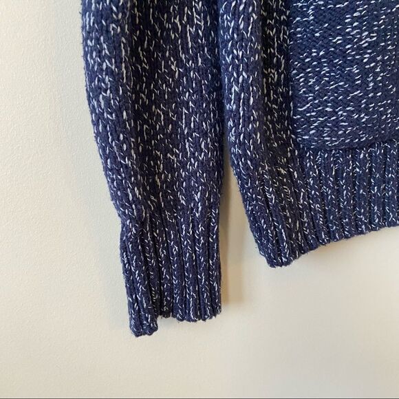 Root-navy & White Full Zip Double Pocket Knitted Sweater (Small) - Picture 6 of 11